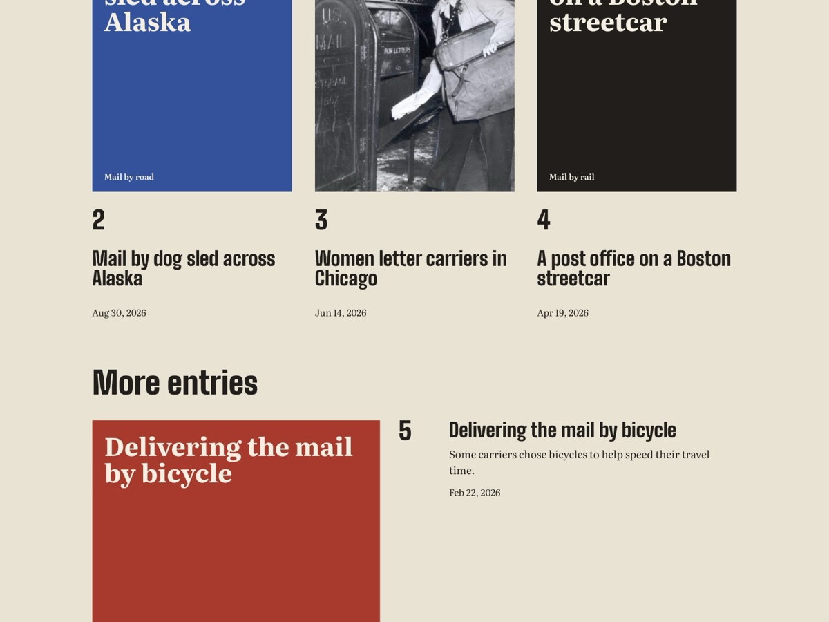Back Issue contents page listing numbered entries by volume