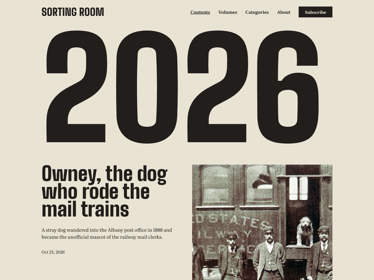 Back Issue home page: the 2026 volume number and the lead story