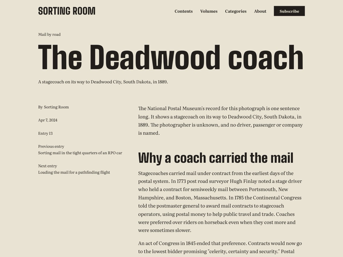 A Back Issue post page with a type cover made from its title